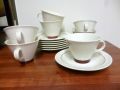Arabia, Inkeri Leivo: Harlekin sarjan kahvikupit ja asetit, 7 kpl. / Arabia Harlekin series coffee cups and saucers, 7 sets - Nro 1137
